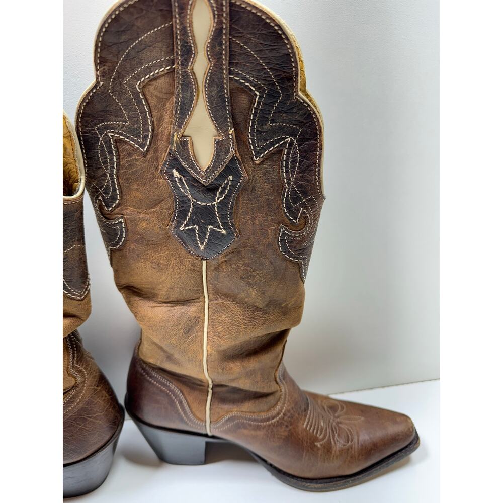 JB Dillon Brown Women’s Genuine GOAT Cowboy Western Boots Sz 7.5 B JBW5001 - Picture 3 of 12